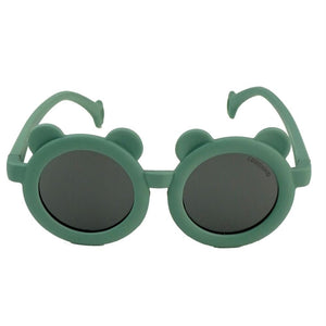 2d Ear Green Frame Anti Ultraviolet Unisex Sunglasses for Toddlers with Satin Storage Pouch - 2 - 5 years Swim