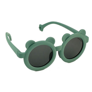 2d Ear Green Frame Anti Ultraviolet Unisex Sunglasses for Toddlers with Satin Storage Pouch - 2 - 5 years Swim