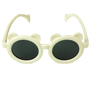 2d Ear White Frame Anti Ultraviolet Unisex Sunglasses for Toddlers with Satin Storage Pouch - 2 - 5 years Swim