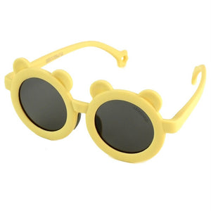2d Ear Yellow Frame Anti Ultraviolet Unisex Sunglasses for Toddlers with Satin Storage Pouch - 2 - 5 years Swim