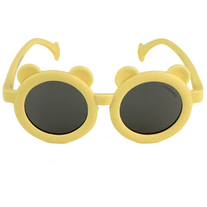 2d Ear Yellow Frame Anti Ultraviolet Unisex Sunglasses for Toddlers with Satin Storage Pouch - 2 - 5 years Swim