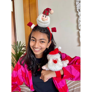 2pcs 3d Santa Christmas Hairband and Snowman Wrist Band Combo set for Kids and Adults (Free Size) - XMAS ACCESSORIES