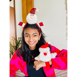 2pcs 3d Santa Christmas Hairband and Snowman Wrist Band Combo set for Kids and Adults (Free Size) - XMAS ACCESSORIES