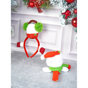 2pcs 3d Snowman Christmas Hairband and Snowman Wrist Band Combo set for Kids and Adults (Free Size) - XMAS ACCESSORIES