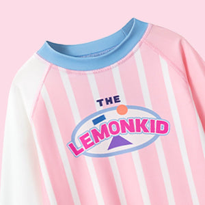 2pcs Bold Pink Stripes Swimsuit for Girls with UPF 50+. with Free Washbag - 4 - 5 Years Swim