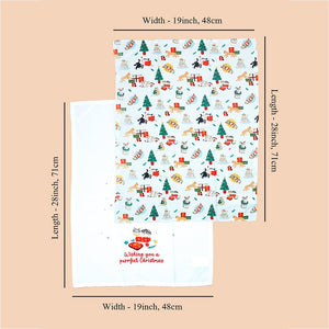 2pcs Christmas Printed Kitchen Napkin Set , Big Size Festive Table & Kitchen Napkins Xmas Home Décor - Christmas