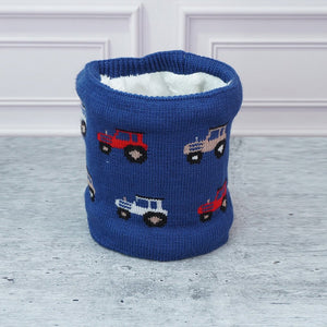 2pcs Dark Navy Cars themed Beanie Winter Cap with matching Neck Cuff style Muffler for Kids, 5 - 10 Years - 5 - 10 Years Winter Wear