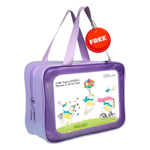 2pcs Dark Pink Unicorn Moon,Kids UPF 50+ Swimwear with matching Swim Cap&Free Washbag - 4 - 5 Years Swim