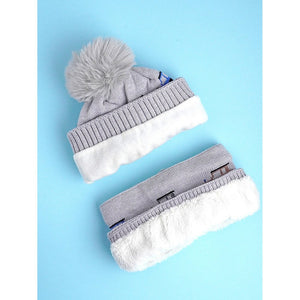 2pcs Grey Cars themed Beanie Winter Cap with matching Neck Cuff style Muffler for Kids, 5 - 10 Years - 5 - 10 Years Winter Wear