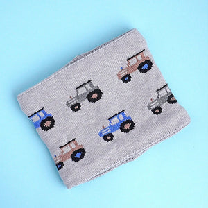 2pcs Grey Cars themed Beanie Winter Cap with matching Neck Cuff style Muffler for Kids, 5 - 10 Years - 5 - 10 Years Winter Wear