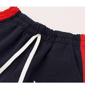 2Pcs Navy With Red And Cream Varsity Style Jacket With Matching Pants For Kids & Tweens - 5 - 6 Years Kids Clothing