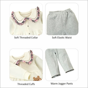 2pcs Pink Black Checks Long Frock style Top with matching full Pants - 12 - 18 Months Kids Clothing