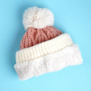 2pcs Pink Santa Christmas themed Winter Cap Beanie with matching Long style Neck Muffler for Kids, 3 - 10 Years - 3 - 10 Years Winter Wear