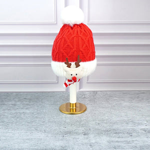 2pcs Red Nose Reindeer themed Winter Cap Beanie with matching Long style Neck Muffler for Kids, 3 - 10 Years - 3 - 10 Years Winter Wear