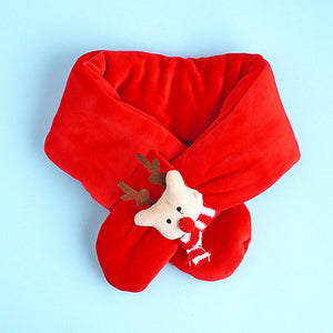 2pcs Red Nose Reindeer themed Winter Cap Beanie with matching Long style Neck Muffler for Kids, 3 - 10 Years - 3 - 10 Years Winter Wear