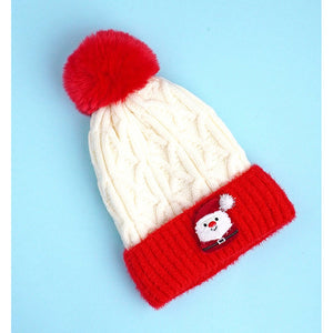 2pcs Red Santa Christmas themed Winter Cap Beanie with matching Long style Neck Muffler for Kids, 3 - 10 Years - Winter Wear