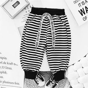 2Pcs Set Black Stripes Doggy Eye Patch Track Suit Set For Toddler And Kids Winter & All Season Wear - 2 - 3 Years Kids Clothing
