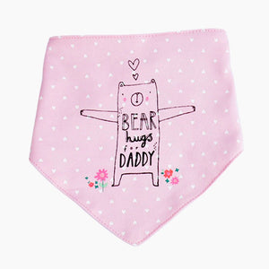 2PCS Set of Bear Hugs print premium adjustable snap button closure & Silicone Teether Flap Bibs - Bedding