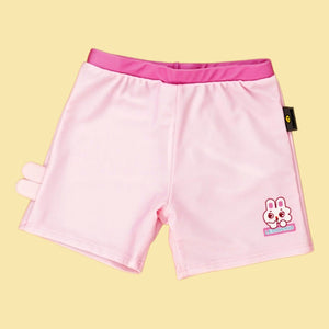 2pcs Shirt & Shorts set Baby Pink Rabbit Toy Kids UPF 50+ Swimwear with matching swim cap with matching Swim Cap&Free Washbag - 3 - 4 Years Swim