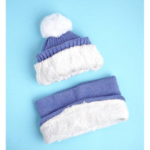 2pcs themed Blue party Dino themed Beanie Winter Cap with matching Neck Cuff style Muffler for Kids, 4 - 10 Years - 4 - 10 Years Winter Wear