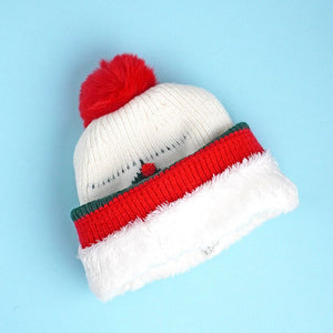 2pcs White and Green Tree Christmas themed Winter Cap Beanie with matching Long style Neck Muffler for Kids, 3 - 10 Years - 3 - 10 Years Winter Wear