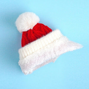 2pcs White Santa Christmas themed Winter Cap Beanie with matching Long style Neck Muffler for Kids, 3 - 10 Years - 3 - 10 Years Winter Wear
