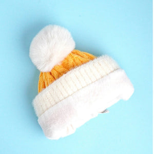 2pcs Yellow Santa Christmas themed Winter Cap Beanie with matching Long style Neck Muffler for Kids, 3 - 10 Years - 3 - 10 Years Winter Wear