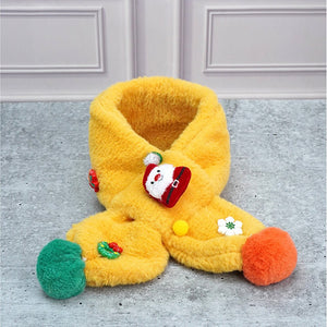 2pcs Yellow Santa Christmas themed Winter Cap Beanie with matching Long style Neck Muffler for Kids, 3 - 10 Years - 3 - 10 Years Winter Wear