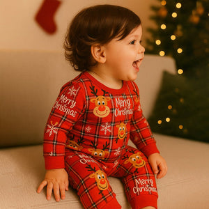 3 - 24 Months, Deer Face Cotton,Infants and Toddlers Christmas Nightsuit - 3 - 6 Months Nightsuits