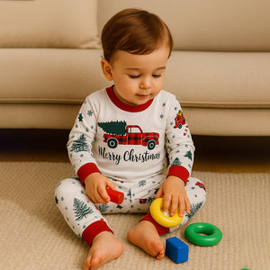 3 - 24 Months, Red big Truck soft Cotton,Infants and Toddlers Christmas Nightsuit - 3 - 6 Months Nightsuits