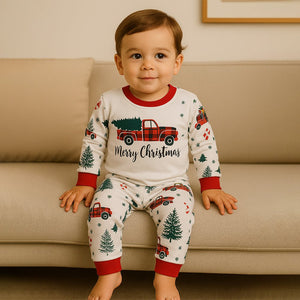 3 - 24 Months, Red big Truck soft Cotton,Infants and Toddlers Christmas Nightsuit - 3 - 6 Months Nightsuits