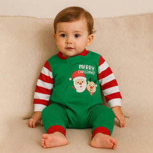 3 - 24 Months, Red Bold Stripes,soft Cotton Infants and Toddlers Christmas Nightsuit - 3 - 6 Months Nightsuits