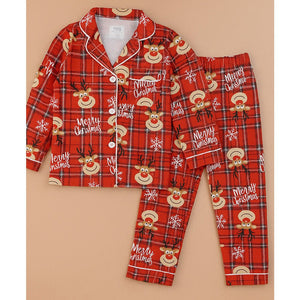 3 - 8 Yrs, Deer Face soft Cotton,Kids Christmas Nightsuit - 3 Years Nightsuits