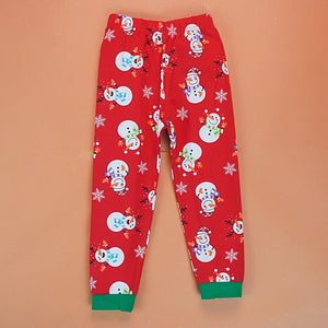 3 - 8 Yrs, Red 3Snowman soft Cotton Kids Christmas Nightsuit - 3 Years Nightsuits