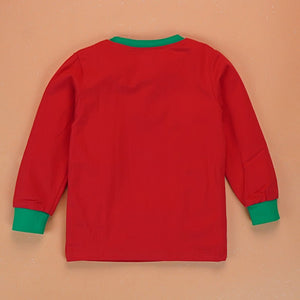 3 - 8 Yrs, Red 3Snowman soft Cotton Kids Christmas Nightsuit - 3 Years Nightsuits