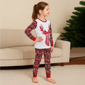 3 - 8 Yrs, Red Antlers soft Cotton Kids Christmas Nightsuit - 3 Years Nightsuits