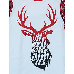 3 - 8 Yrs, Red Antlers soft Cotton Kids Christmas Nightsuit - 3 Years Nightsuits