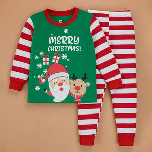 3 - 8 Yrs, Red bold Stripes,soft Cotton Kids Christmas Nightsuit - 3 Years Nightsuits