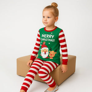 3 - 8 Yrs, Red bold Stripes,soft Cotton Kids Christmas Nightsuit - 3 Years Nightsuits