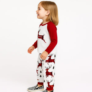 3 - 8 Yrs, Red Checks Deer soft Cotton,Kids Christmas Nightsuit - 3 Years Nightsuits