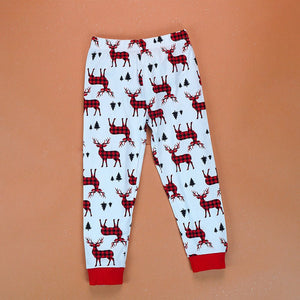 3 - 8 Yrs, Red Checks Deer soft Cotton,Kids Christmas Nightsuit - 3 Years Nightsuits