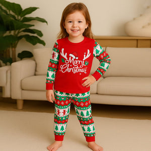 3 - 8 Yrs, Red Tree and Gingerbread man,soft Cotton Kids Christmas Nightsuit - 3 Years Nightsuits