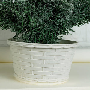 3 feet Red Swirl Frosty Bushy Christmas Tree filled with balls and ornament Fillers - Christmas