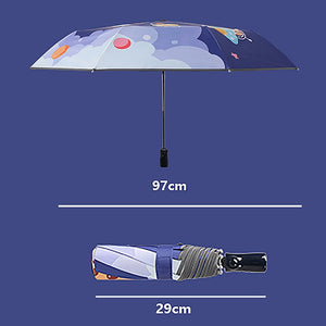 Flying space Cat theme Rain & All Season Umbrella for Kids - Little Surprise BoxFlying space Cat theme Rain & All Season Umbrella for Kids