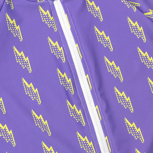 3 pcs Purple ThunderBolt Matching Top,leggings & Jacket style Swimwear set for Pre Teens & Teens - Little Surprise Box3 pcs Purple ThunderBolt Matching Top,leggings & Jacket style Swimwear set for Pre Teens & Teens