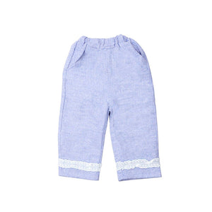 3 Pcs Set Blue Side Bow Jacket,Shirt & Matching Pants Partywear set for Girls - 2 - 3 Years Winter Wear