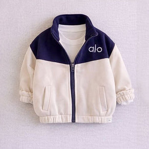 3 Pcs Set, Navy & Cream Tracksuit with and matching Sling Bag for Kids - 3 - 4 Years Kids Clothing