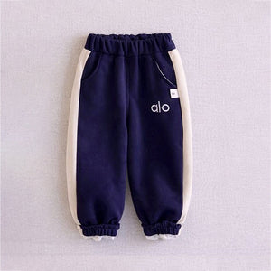 3 Pcs Set, Navy & Cream Tracksuit with and matching Sling Bag for Kids - 3 - 4 Years Kids Clothing