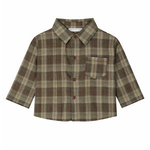 3 Pcs Set,High Collar Brown Knit Vest,Checkered Shirt & Pants for Kids - 2 - 3 Years Winter Wear