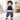 3 Pcs Set,Navy Blue Peplum - Style Top,T-shirt with Frill Checkered Pants for Kids - 2 - 3 Years Winter Wear
